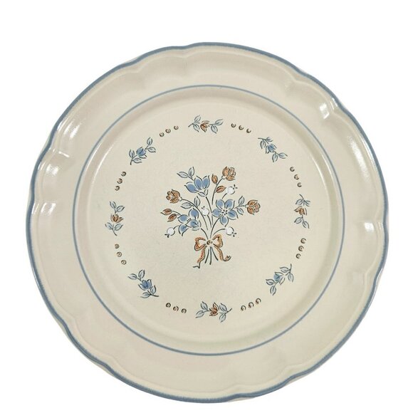 Cordella Bluet Hand Decorated 7 ¾” Stoneware Salad Luncheon Plates – Set of 4 - Picture 8 of 14